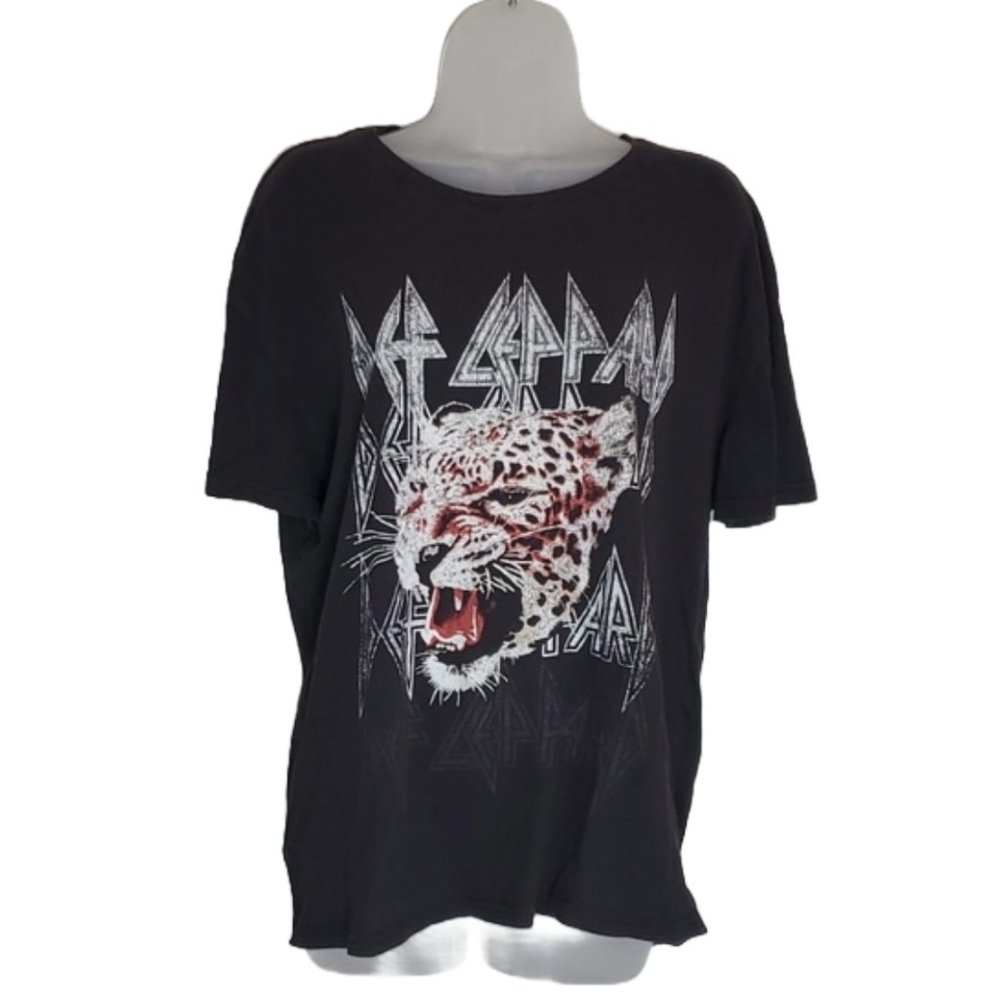 Woman's Def Leppard Black Short Sleeve Crew Neck Tee SZ XXL